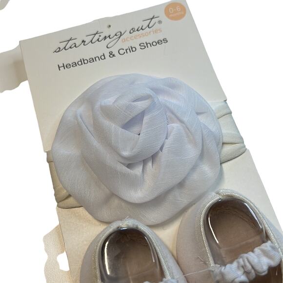 Starting Out White Headband & Crib Shoes Set, 0-6MO, NWT!! - Picture 3 of 3